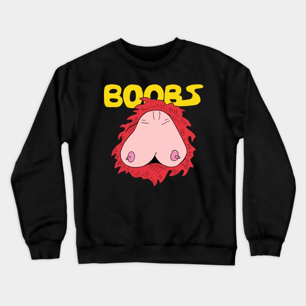 BOOBS Crewneck Sweatshirt by andewhallart